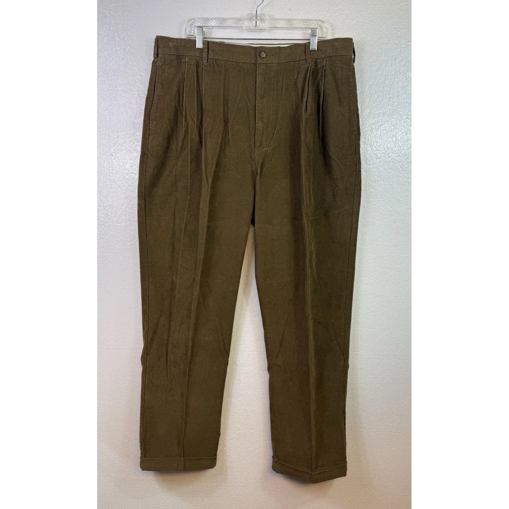 Jos. A. Bank corduroy pants men's 40x32 Brown pleated retro baggy preppy hipster